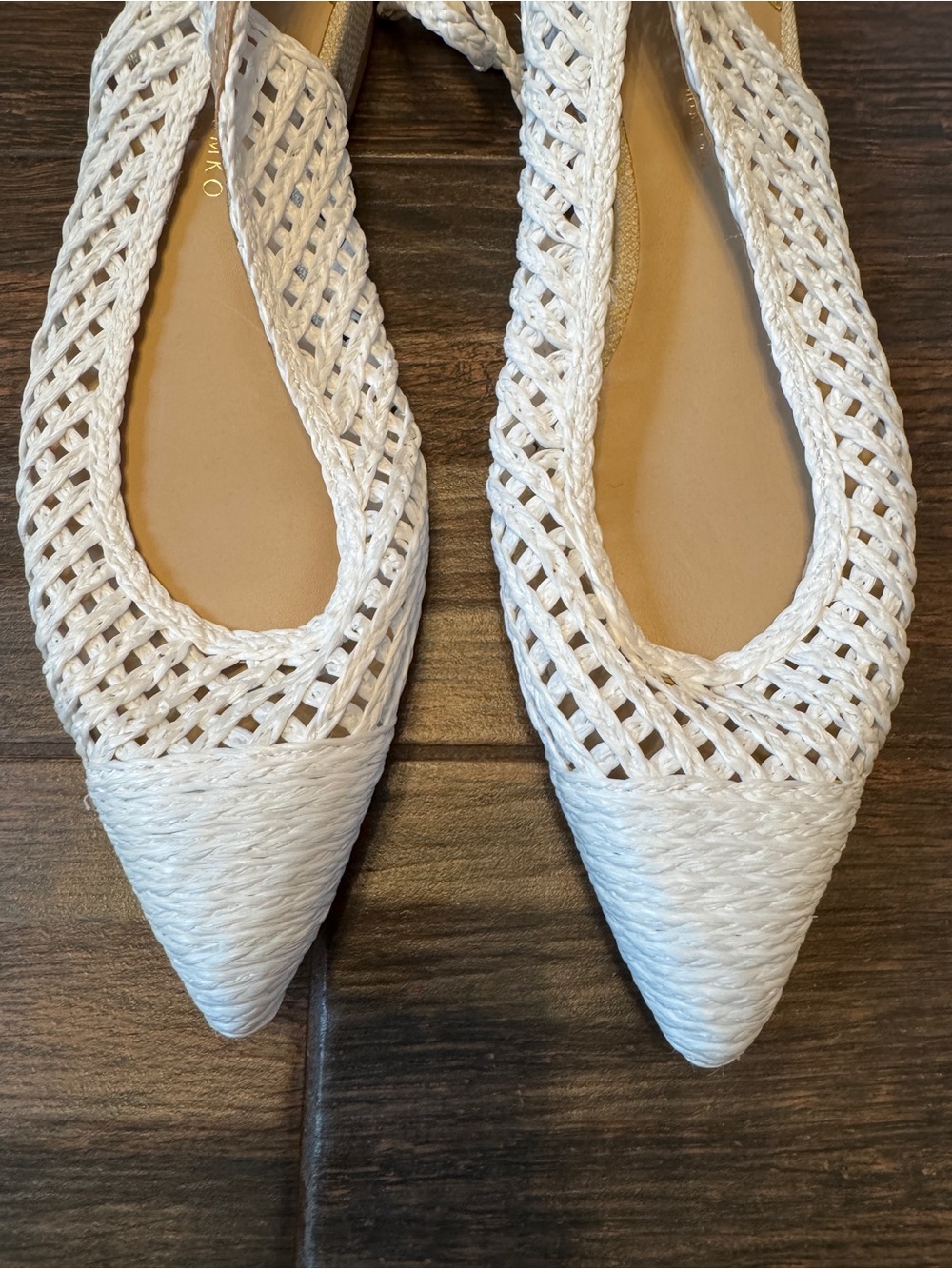 Antonio Melani x Jennifer Sumko White Woven Lace-Up Slingback Flats Size 8.5 New - Picture 3 of 9